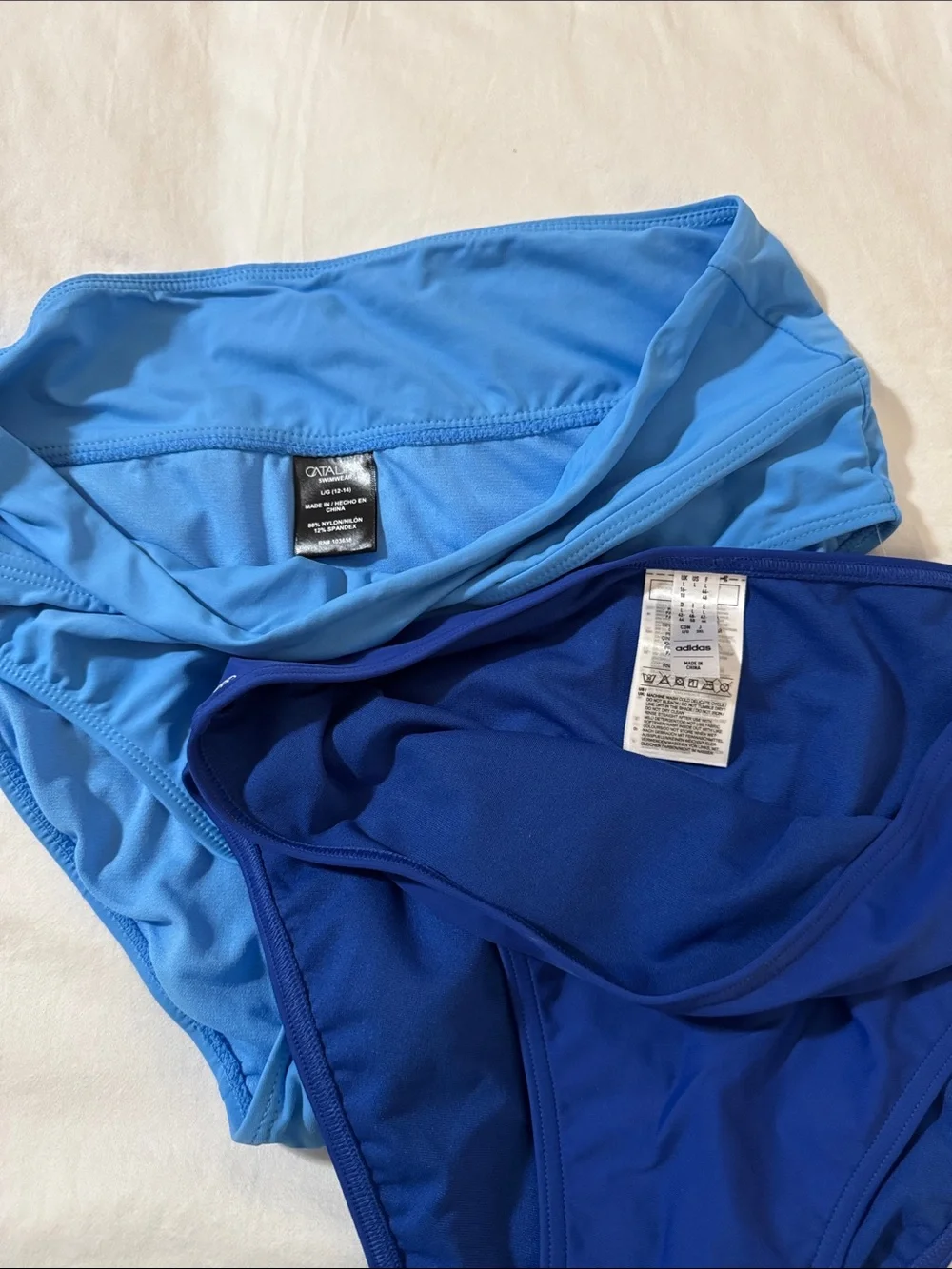 adidas Two-Pair Blue Bikini Bottoms - Light & Deep Blue